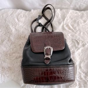 Brighton Black/Brown Medium Sized Leather Backpack